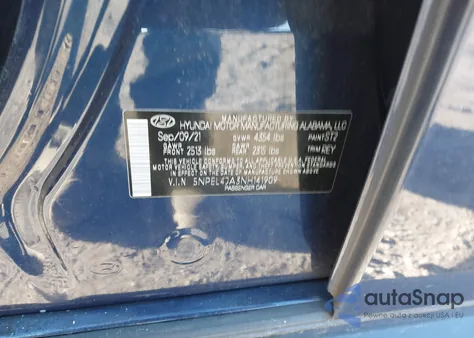 2022 Hyundai Sonata Sel из США, поврежденный, VIN 5NPEL4JA3NH141909